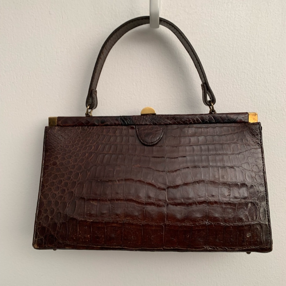 Mayer New York Vintage 60s Brown Alligator Handbag